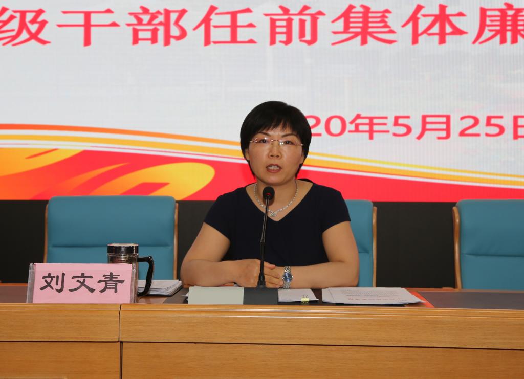 党委副书记兼纪委书记刘文青进行集体廉政谈话